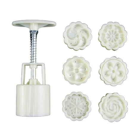 

6pcs Flower-shaped Moon Cake Mold Chrysanthemum Three-dimensional Baking Tools