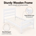 thumbnail image 5 of SESSLIFE Twin Bed Frame, Solid Wood Twin Platform Bed Frame with Headboard & Footboard, No Box Spring Needed with 250LBS, Easy Assembly, White, 5 of 9