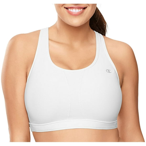 Champion Women's Vented Compression Plus Sports Bra, White 1X