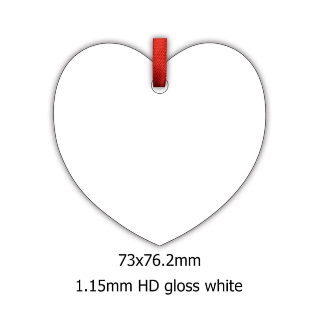 BEAUTYSUB LS-CO005 blanco brillante de una cara HD de 1,15mm, adornos navideños personalizados por sublimación de alta definición, decorativos