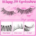 thumbnail image 2 of Veleasha Cat Eye Lashes Wispy Lashes Lightweight Eyelashes Dramatic False Eyelashes Clear Band Lashes Look Like Eyelash Extensions 9-17MM 7 Pairs Pack (Rio Vista), 2 of 7