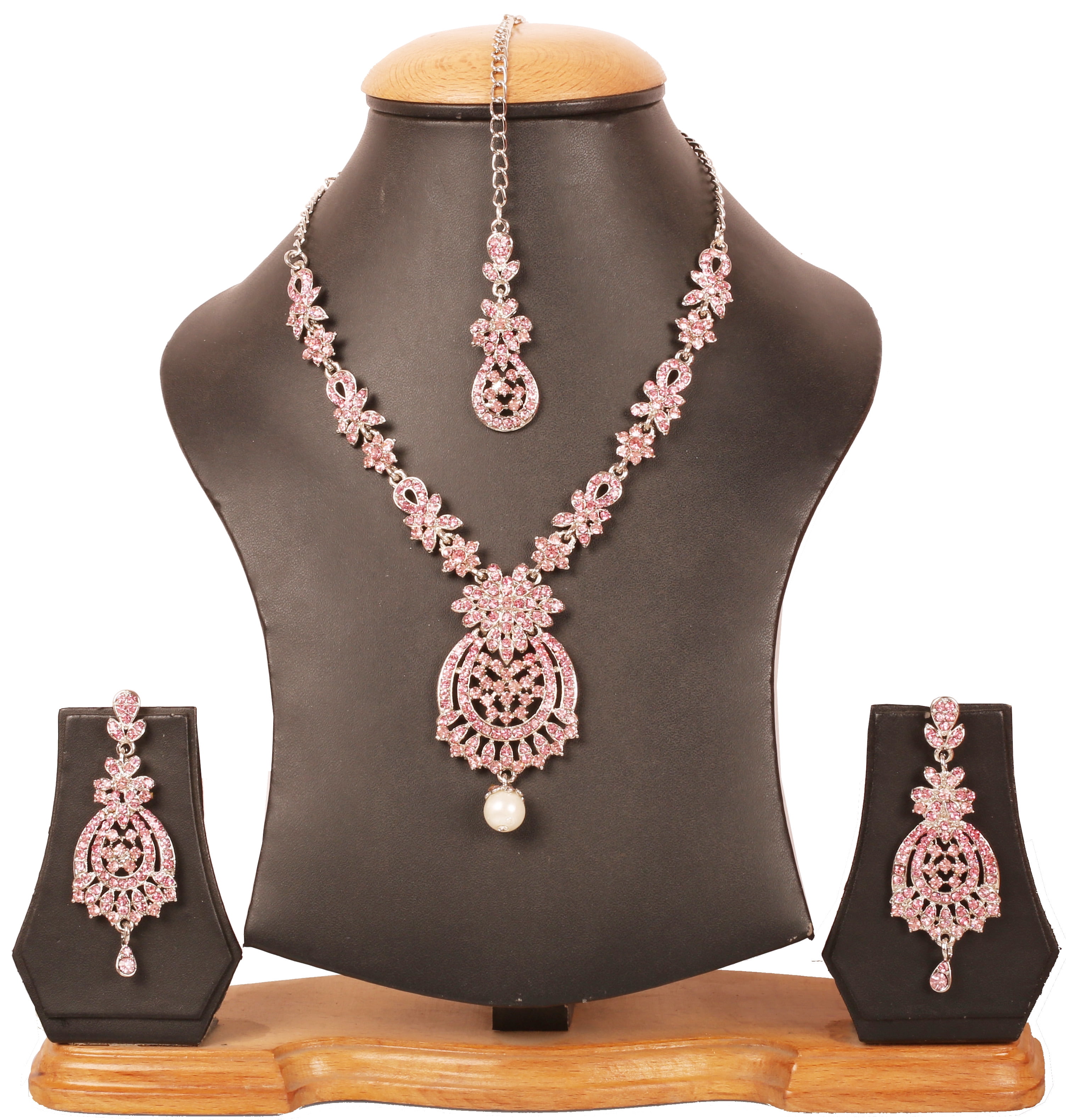 Sunsoul By Touchstone Indian Handcrafted Fuchsia Rhinestone Gold Tone Jewelry Necklace For Women.