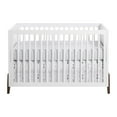 thumbnail image 2 of Oxford Baby Mari Modern 3-in-1 Convertible Island Crib, White & Walnut, Wooden Crib, 2 of 9