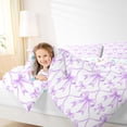 thumbnail image 3 of jejeloiu Cute Bows 7-Piece Twin Bedding Sets,Purple White Bedding Comforter Set For Bowknot Lover Reversible, 3 of 7