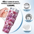 thumbnail image 3 of Sikiie Orchids Flowers Insulated Stainless Water Bottle Lid Travel Mug Cup Insulated Tumblers Cup 40oz Ice Bully With Handle, 3 of 8