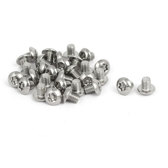 M5x6mm 304 Stainless Steel Button Head Torx Security Tamper Proof Screws 30pcs
