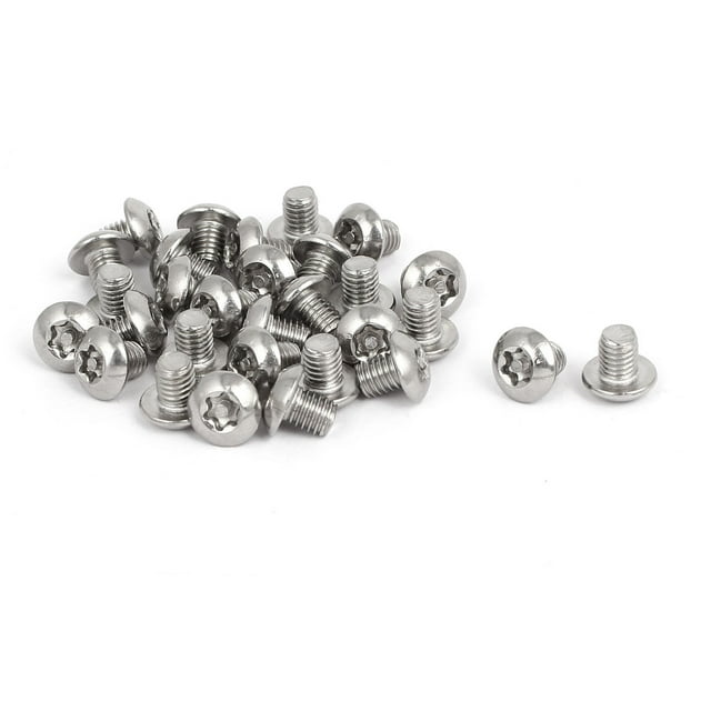 Unique Bargains M5x6mm 304 Acier Inoxydable Tête de Bouton Torx Sécurité Vis Inviolables 30pcs