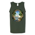 thumbnail image 2 of Wild Bobby, Enjoy Life Vintage Beach Surf Sailboat, Pop Culture, Men Graphic Tank Top, Forest Green, 3X-Large, 2 of 4