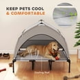 thumbnail image 3 of PawHut Elevated Dog Bed, Portable Raised Pet Bed with Removable Canopy, Cooling Pad, Storage Bag, Outside Pet Cot for Large Dogs, 42" x 30" x 37", 3 of 9
