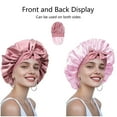thumbnail image 2 of Walkfairy Satin Bonnet Silk Sleep Cap Double Layer Hair Bonnet with Elastic Tie Band for Curly or Straight Hair, 2 of 3