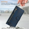 thumbnail image 6 of For Samsung Galaxy A53 5G 6.5-inch Wallet Case for Women Men Multi-Card Slots Zipper Wallet Leather Phone Case,Blue,For Galaxy A53 5G, 6 of 7