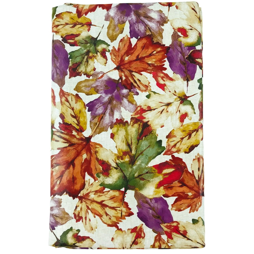 Fall Autumn Flannel Back Vinyl Tablecloth Traditional Rustic Colorful