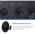thumbnail image 3 of Adhesive Hooks Heavy Duty Waterproof in Shower Hooks for Hanging Loofah, Towels, Clothes, Robes for Bathroom Removable Adhesive Wall Hooks Door Hook Stainless Steel Black Stick on Hooks 4 Pcs, 3 of 7