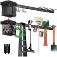 thumbnail image 1 of Tool Organizer Wall Mount Garage Storage Wall Organizer Garden Tool Storage Rack with PC fabric bag holder with Hooks with Straps use for Ski Gears Rake Shovel Yard Tool, 1 of 8