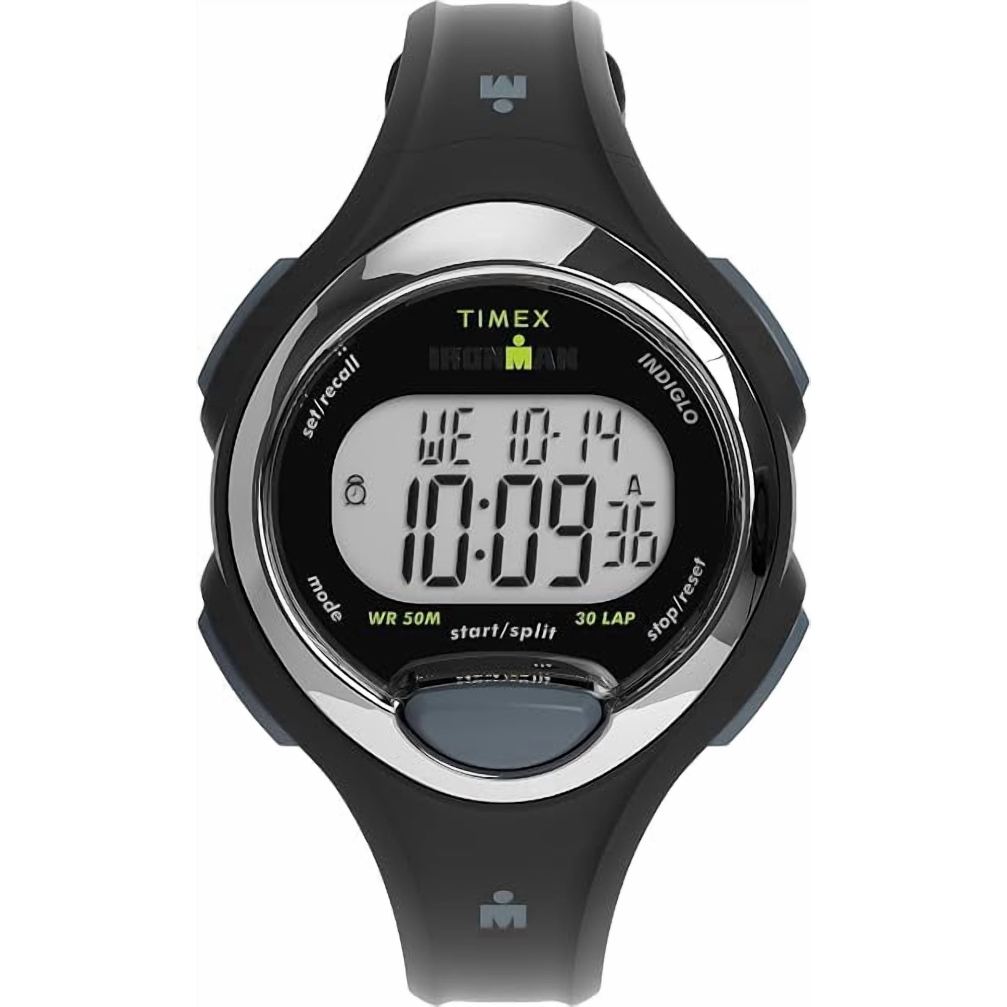 Timex 34 mm Womens Ironman E30 Watch - Black Strap Digital Dial Black Case