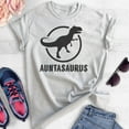 thumbnail image 2 of Auntasaurus T-shirt, Unisex Women's Shirt, Aunt Shirt, Funny Shirt, Cute Aunt Gift, Gift For Auntie, Heather Ash, Large, 2 of 6