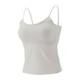 thumbnail image 1 of Camiseta de tirantes sin mangas para mujer, con espalda elástica y tirantes finos ajustables. Blanco L, 1 of 9