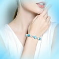 thumbnail image 4 of Turquoise Bracelet for Women, Natural Stone Stretch Elastic Cross Bracelet Pearl Beaded Bracelet Adjustable Healing Bracelet Prayer Bracelet for Teen Girls Mother…, 4 of 5