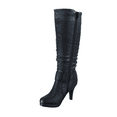 thumbnail image 3 of Women's Heeled Knee High Platform Side Zip Buckle Casual Dress Fashion Boots Shoes, 3 of 5