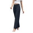 thumbnail image 2 of Uvplove Women's Work Trousers Loose Wide Leg Business Pants Breathable Suit Pants Navy Blue-S, 2 of 8