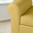Storage Bench with Upholstered Rolled Arm Ottoman Bench Couch w/ Solid
