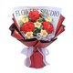 thumbnail image 2 of Ramo de flores completamente de ganchillo con ramo de flores artificiales de punto fácil, ramo de punto hecho a mano para regalos de fiesta de cumplea Rojo, 2 of 8