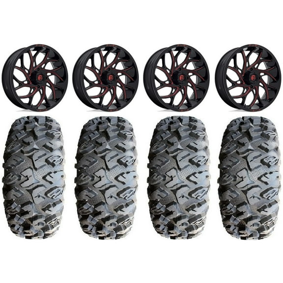 Fuel Runner 20" Wheels Red 35" MotoClaw Tires Can-Am Maverick X3 / Honda Pioneer 1000 / Talon