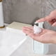 thumbnail image 5 of Bote dispensador de gel desinfectante | Dispensador de jabón de plástico recargable con bomba 19x8x5cm | Encimera de baño y cocina | Blanco Beige Transparente | Recipiente líquido multipropósito a, 5 of 6