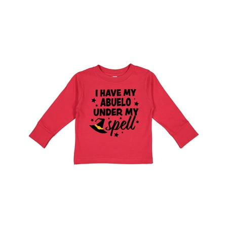 

Inktastic I Have My Abuelo Under My Spell with Cute Witch Hat Gift Toddler Boy or Toddler Girl Long Sleeve T-Shirt