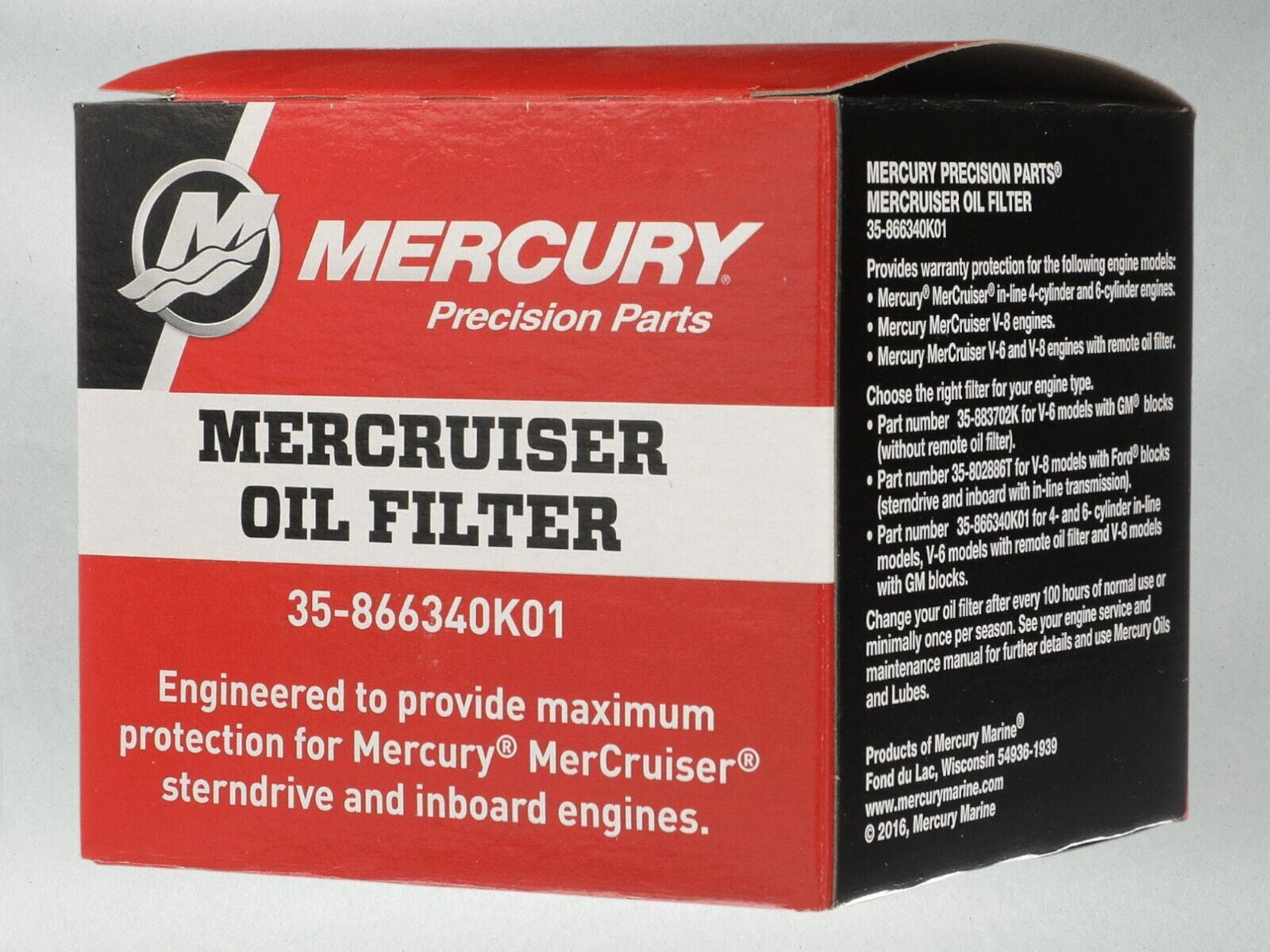 Mercury OEM MerCruiser Oil Filter for Sterndrive and Inboard Engines 866340K01