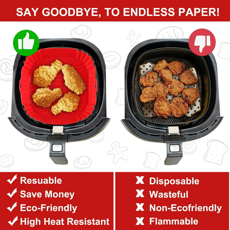 Silicone Air Fryer Liners, Moyeeka 2-Pack Air Fryer Silicone