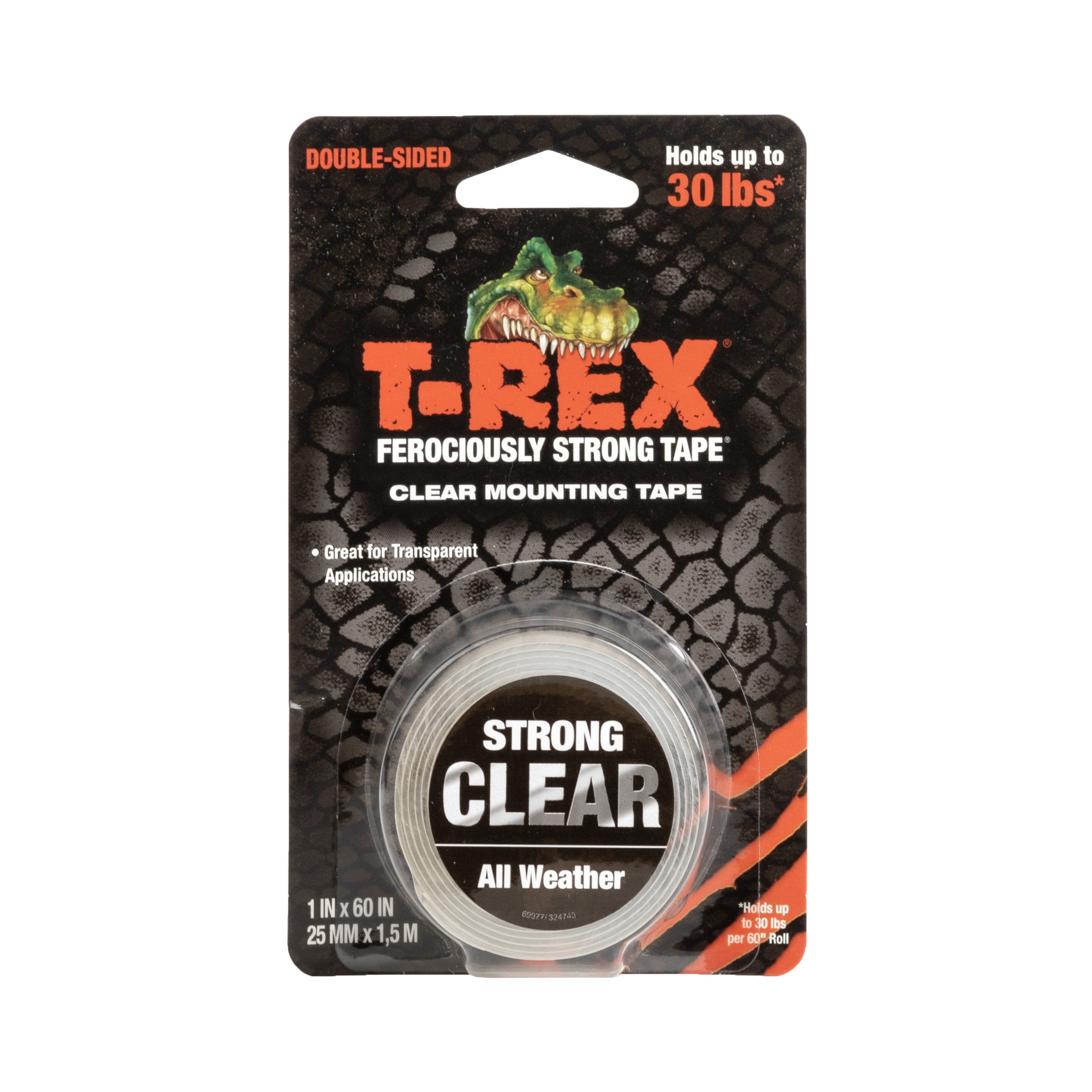 T-Rex Ferociously Strong 1 in. x 60 in. Clear Mounting Tape