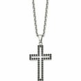 thumbnail image 3 of Stainless Steel Polished Black Cz Cross 20In Necklace Made In China -Jewelry By Sweet Pea, 3 of 8