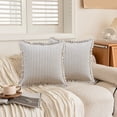 thumbnail image 6 of Throw Pillow Cover with Tassel and Wind Stripe Design Sofa Throw Pillow Cover for Living Room Cushion 45x45cm/17.71x17.71In Throw Pillow Inserts Not Included, 6 of 6