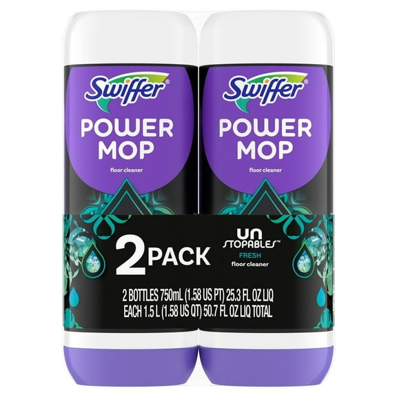 2X - Swiffer Unstopables Fresh PowerMop Floor Cleaner Refill - 2ct/50.7 fl oz