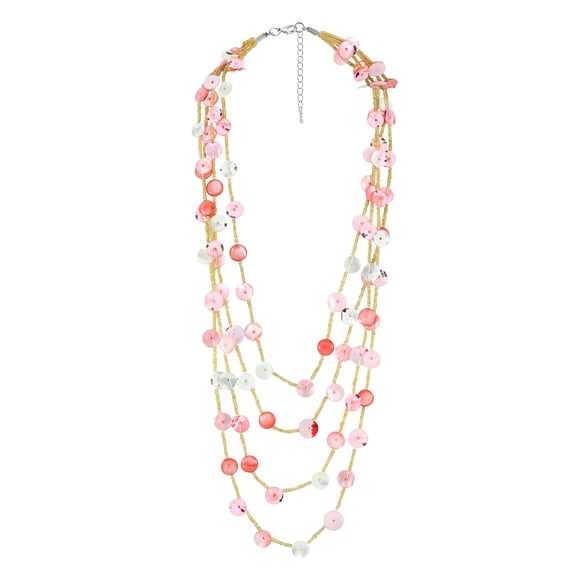 Sweet Red Tone Beauty Mother of Pearl Handmade Multi-Layer Necklace