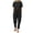 C-Black364, variant on DHFJKG Womens 2 Piece Outfits Summer Short Sleeve Basic Tee Straight Leg Pants Solid Color Matching Sets For Women Versatile Outfit