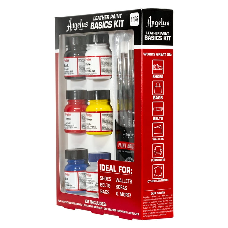Angelus Leather Paint Basics Kit, 1 oz bottles of Black