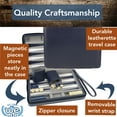 thumbnail image 2 of WE Games Magnetic Backgammon Set with Carrying Strap, Travel Size, Navy Blue, 2 of 10