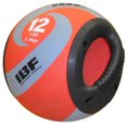 thumbnail image 2 of Iron Body Fitness Dual-Grip Medicine Ball, 12 lb Rubber Exercise Ball with Built-In Handles, Red, 2 of 5