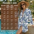 thumbnail image 7 of Xoenoiee Tropical Palm Tree Print Bathing Suit Cover Up for Women V Neck Button Down Swimsuit Coverup Long Sleeve Beach Dress Shirt Casual Blouse Top, XL, 7 of 7