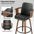 thumbnail image 3 of LainTene Bar Stools Set of 2, 26" Bentwood Barstools with Arms High Back, Mid-Century Modern Counter Height Swivel Bar Chairs for Kitchen Island, 3 of 9