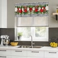 thumbnail image 4 of Christmas Curtain Valances for Windows, Kitchen Valance Window Treatments Panel 2 Pack, Red White Ball Pine Cones Needles Grey Plaid Rod Pocket Short Curtains for Bathroom Bedroom 42 x 12 Inch, 4 of 8