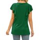thumbnail image 4 of Gibobby Playera de Verano para Mujer Camisetas manga corta con volantes para mujer, camisetas holgadas tamaño con cuello en V a la moda, blusas casuales(Verde,CH), 4 of 5