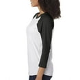 thumbnail image 3 of Next Level Unisex 3/4-Sleeve Raglan T-Shirt, Vintage Blk/HTHR Wht, Small, 3 of 3
