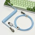 thumbnail image 3 of Cable de aviador chapado en oro tipo C a USB espiral Paracord para teclado mecánico FLhrweasw Nuevo, 3 of 9
