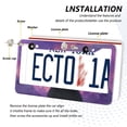 thumbnail image 3 of Aluminum License Plate Frame 2 Pack Car Exterior Accessory Car Tag Holder for Front Rear Plates Cars Decor Purple Sky and Black Cat, 3 of 7