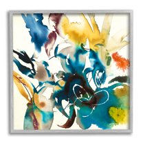 Stupell Industries Abstract Botanical Splash Botanical & Floral Painting Gray Framed Art Print Wall Art, 17 x 17
