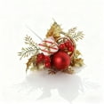 thumbnail image 5 of 2Pcs Pinecone Pick – Red And Design Festive Style, Larksilk Premium Red Velvet Ornament, 5 of 6