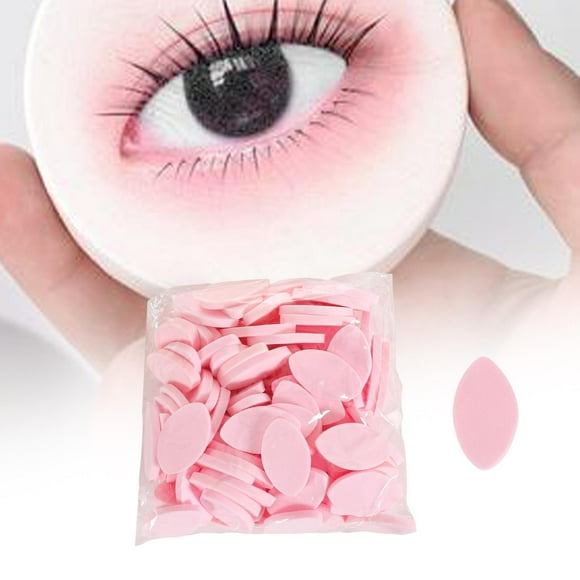 100 esponjas de práctica con forma de ojo para practicar pestañas, herramienta de belleza para extensión de pestañas, almohadillas para pestañas Rosa